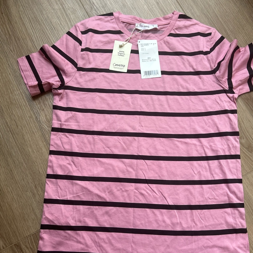 Pink and Black Striped T-Shirt